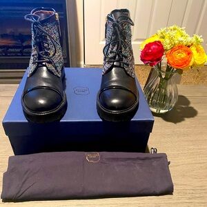 Malone Souliers Black Multicolor Lace-Up Boots ”Size 38, 8; Excellent cond.